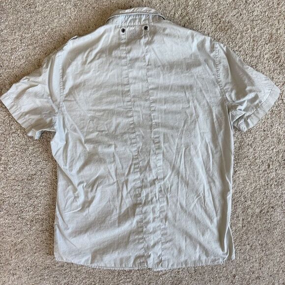 Rock & Republic Men's XL Button-Down Shirt Short Sleeve Gray 100% Cotton - Picture 4 of 5